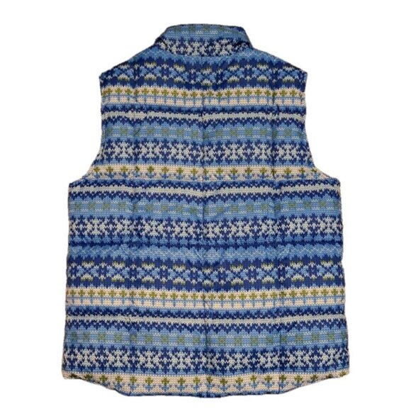 Lands End Women’s Blue Goose-down feathers Puffer Vest Size Medium Snap Closure - Picture 2 of 10
